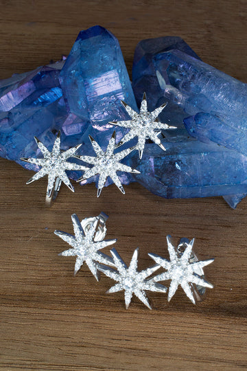 Sterling silver star earrings